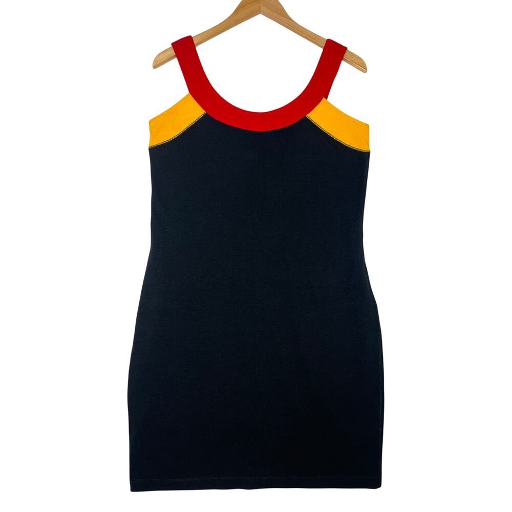 VTG Express Tricot Black Yellow Red Colorblock 90s Primary Kidcore sz M City